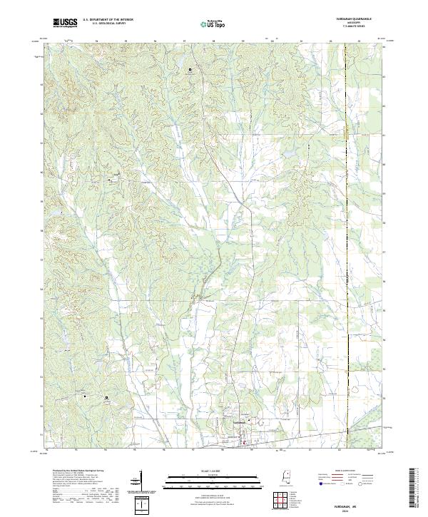 Vardaman, MS — USGS 7.5-minute topo (2024)