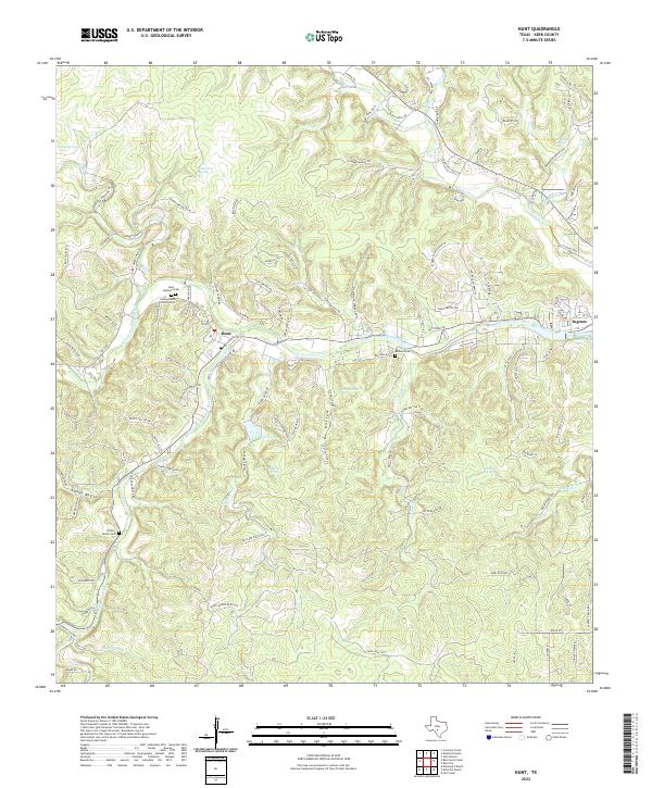 Hunt, TX — USGS 7.5-minute topo (2022)