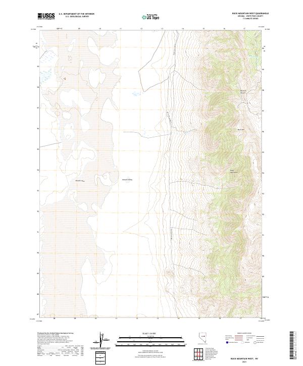 Buck Mountain West, NV — USGS 7.5-minute topo (2021)