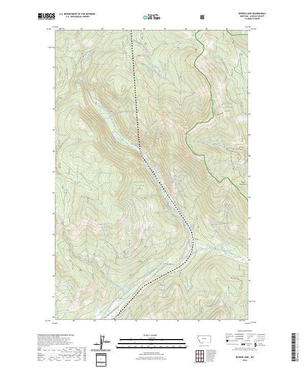 Bowen Lake, MT — USGS 7.5-minute topo (2024)