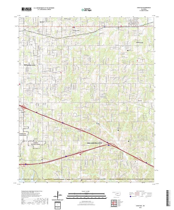 Choctaw, OK — USGS 7.5-minute topo (2022)