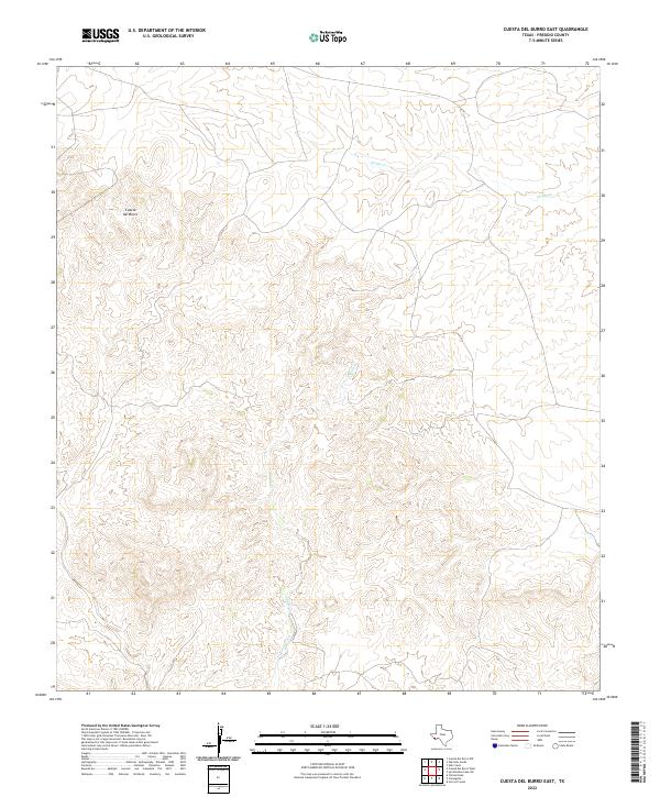 Cuesta Del Burro East, TX — USGS 7.5-minute topo (2022)