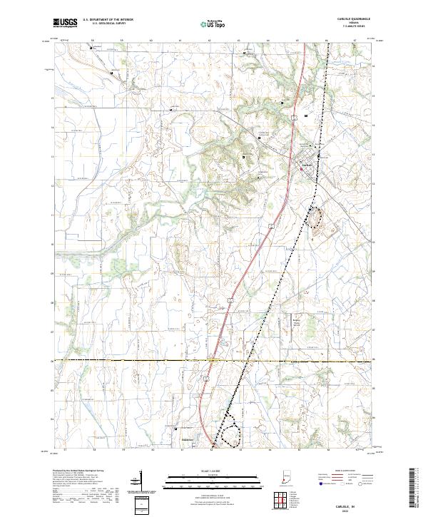 Carlisle, IN — USGS 7.5-minute topo (2022)