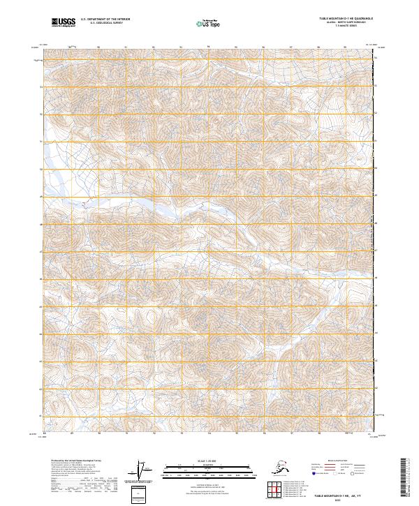 Table Mountain D-1 NE, AK-YT — USGS 7.5-minute topo (2023)