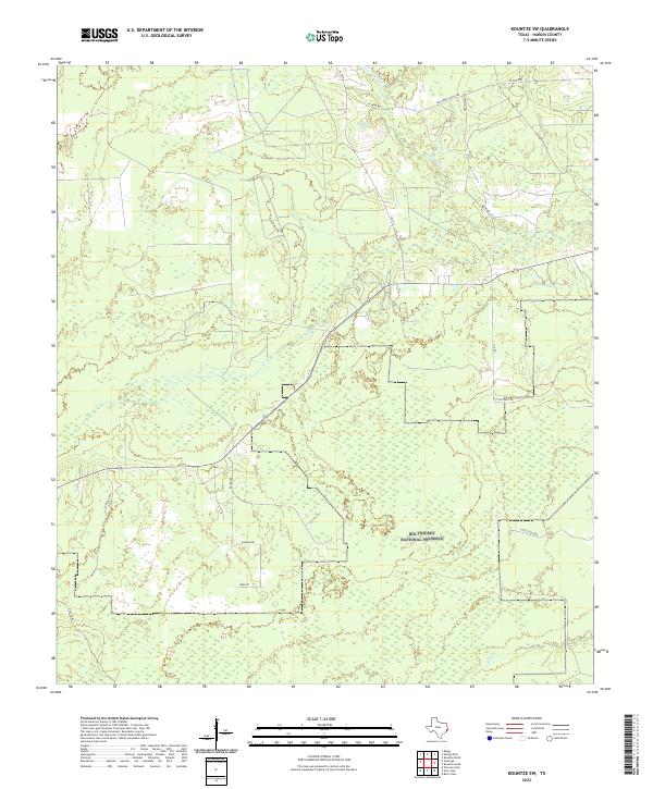 Kountze SW, TX — USGS 7.5-minute topo (2022)