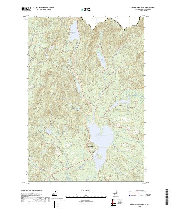 Second Connecticut Lake, NH — USGS 7.5-minute topo (2024)