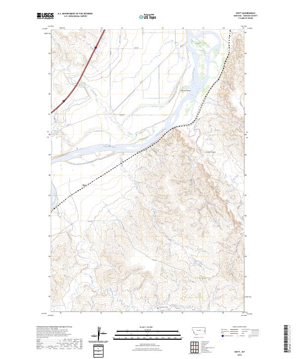 Hoyt, MT — USGS 7.5-minute topo (2024)