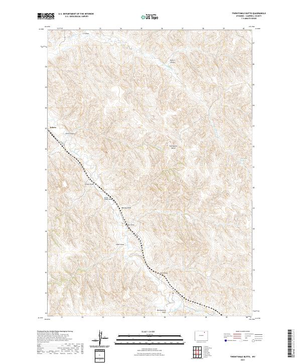 Twentymile Butte, WY — USGS 7.5-minute topo (2021)