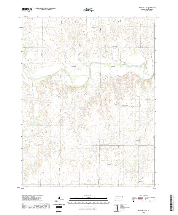 Plainville SW, KS — USGS 7.5-minute topo (2022)