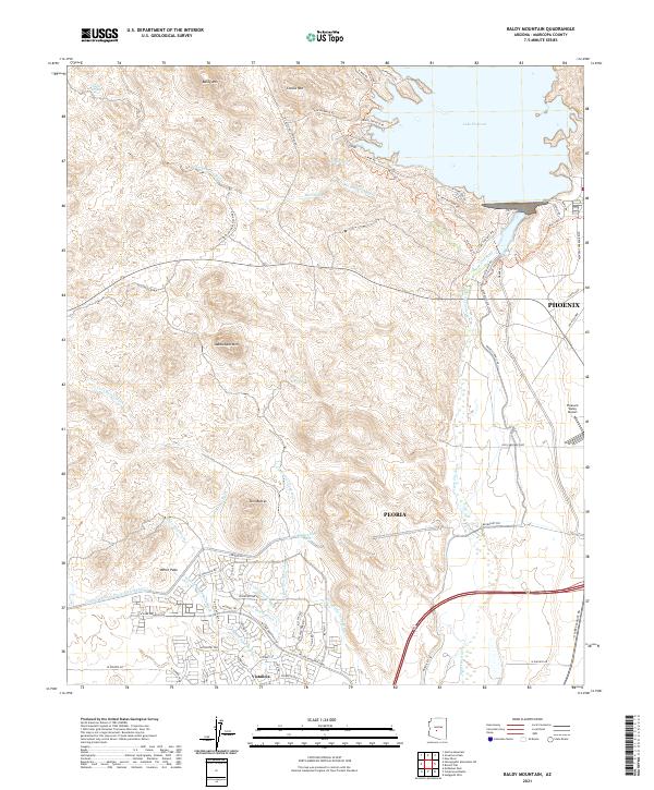 Baldy Mountain, AZ — USGS 7.5-minute topo (2021)