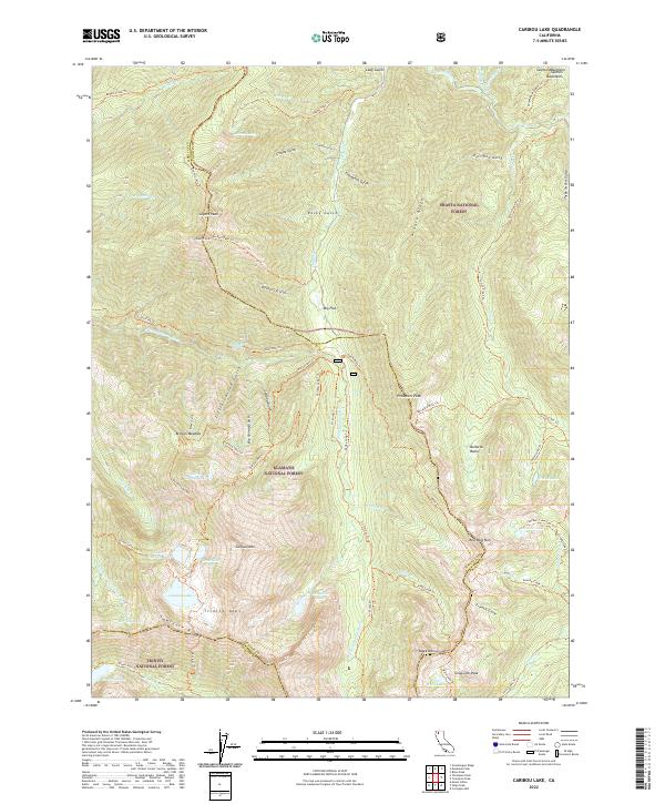 Caribou Lake, CA — USGS 7.5-minute topo (2022)