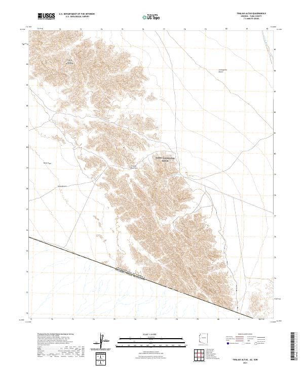 Tinajas Altas, AZ,SON, US — USGS 7.5-minute topo (2021)