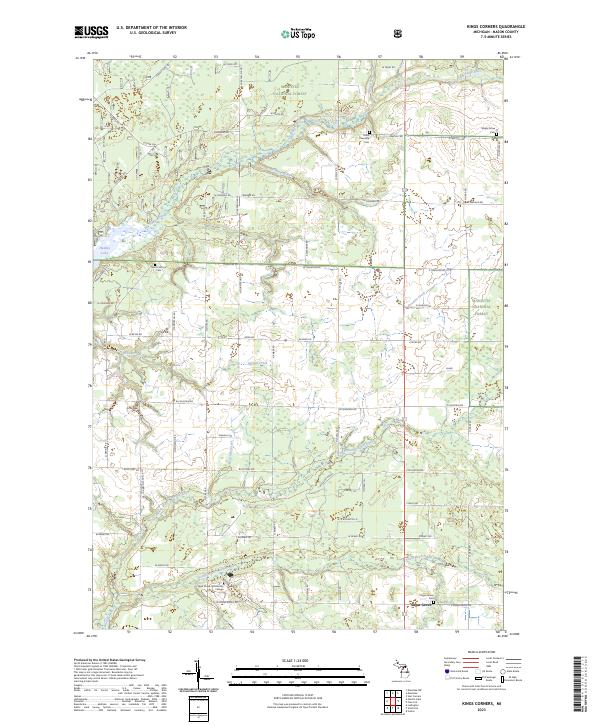 Kings Corners, MI — USGS 7.5-minute topo (2023)