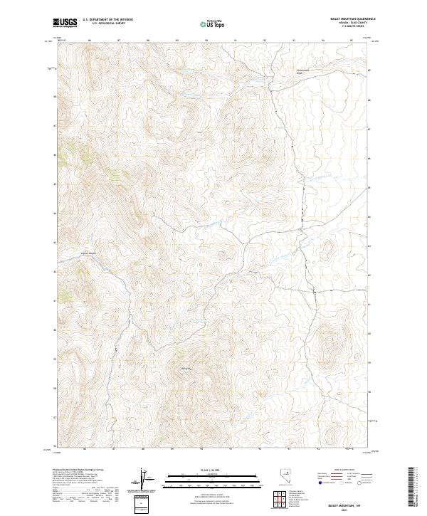 Bailey Mountain, NV — USGS 7.5-minute topo (2021)