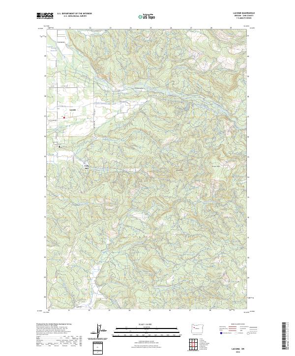 Lacomb, OR — USGS 7.5-minute topo (2024)