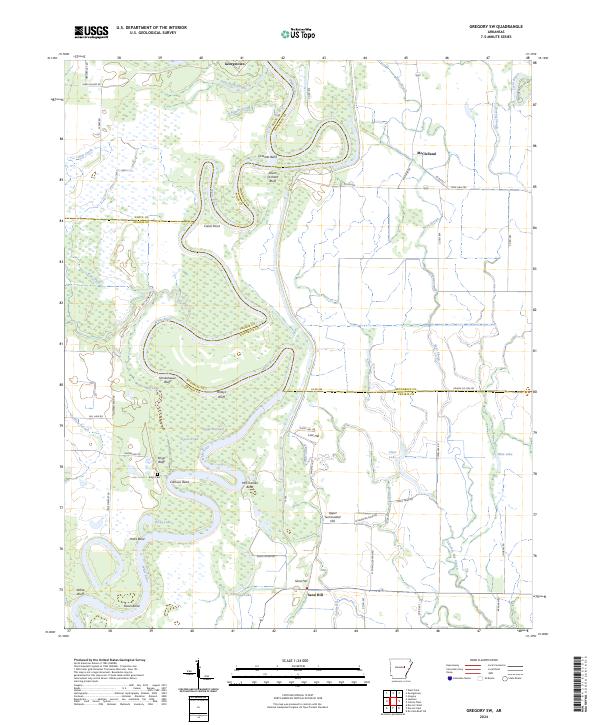 Gregory SW, AR — USGS 7.5-minute topo (2024)