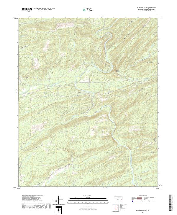 Caney Mountain, OK — USGS 7.5-minute topo (2022)