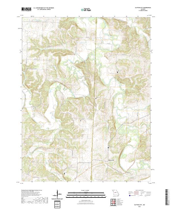 Clifton City, MO — USGS 7.5-minute topo (2021)