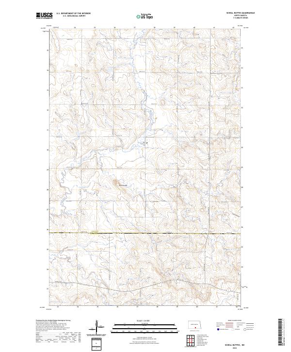 Schell Buttes, ND — USGS 7.5-minute topo (2024)