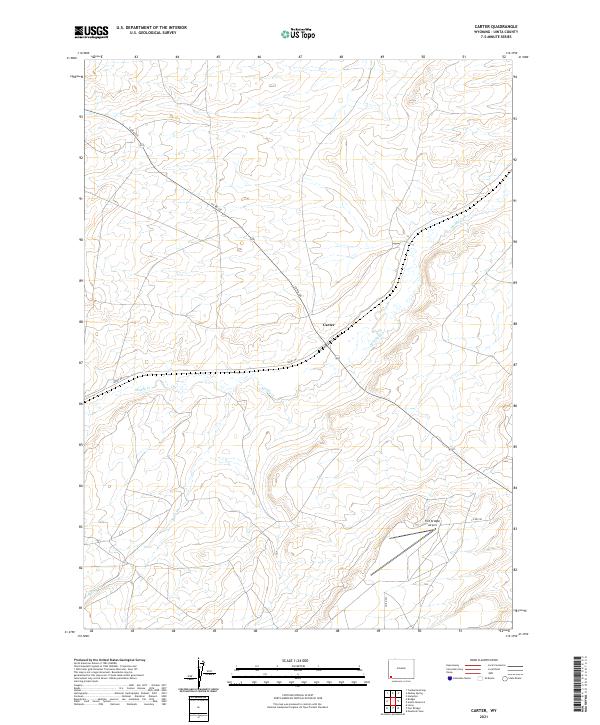 Carter, WY — USGS 7.5-minute topo (2021)