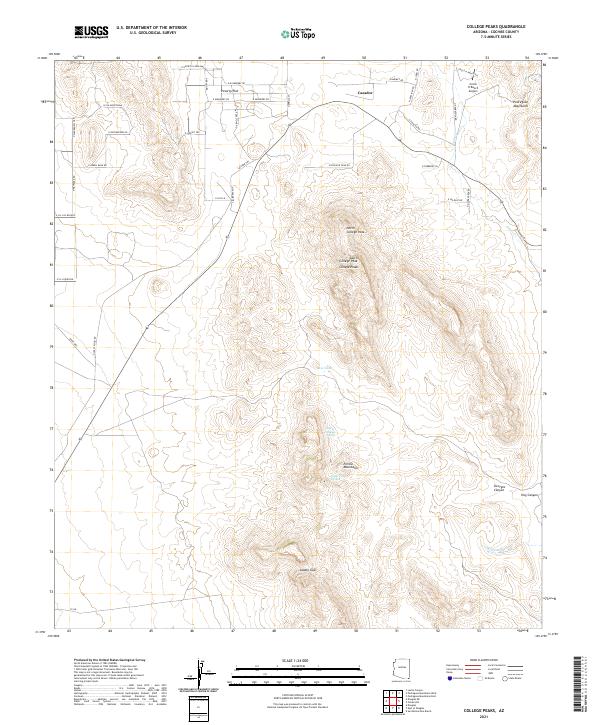College Peaks, AZ — USGS 7.5-minute topo (2021)