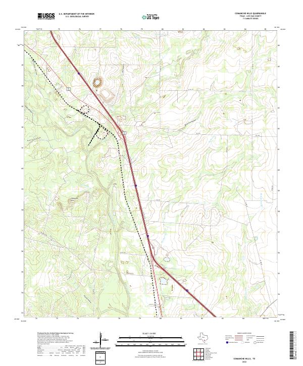 Comanche Hills, TX — USGS 7.5-minute topo (2022)