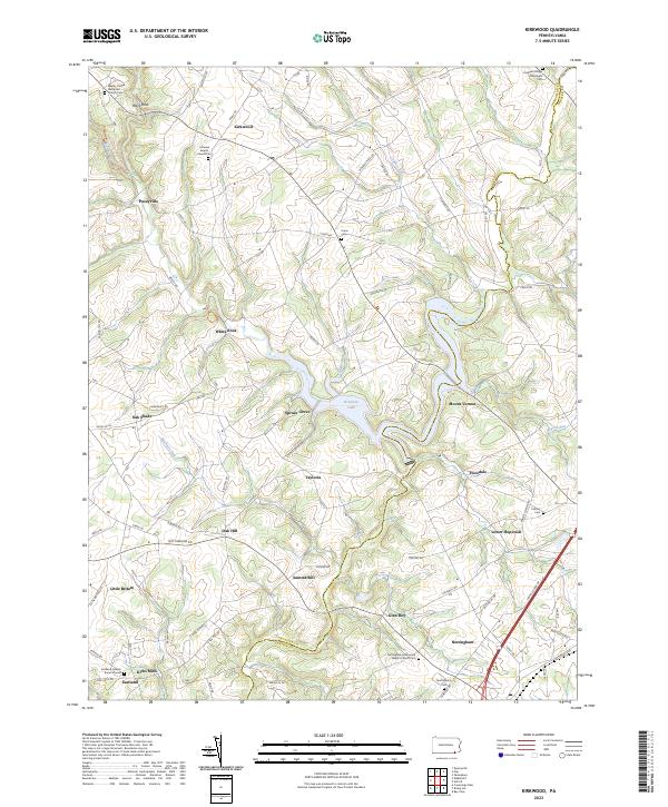 Kirkwood, PA — USGS 7.5-minute topo (2023)