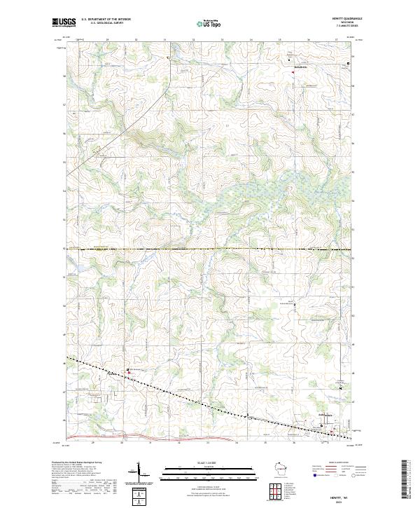 Hewitt, WI — USGS 7.5-minute topo (2023)