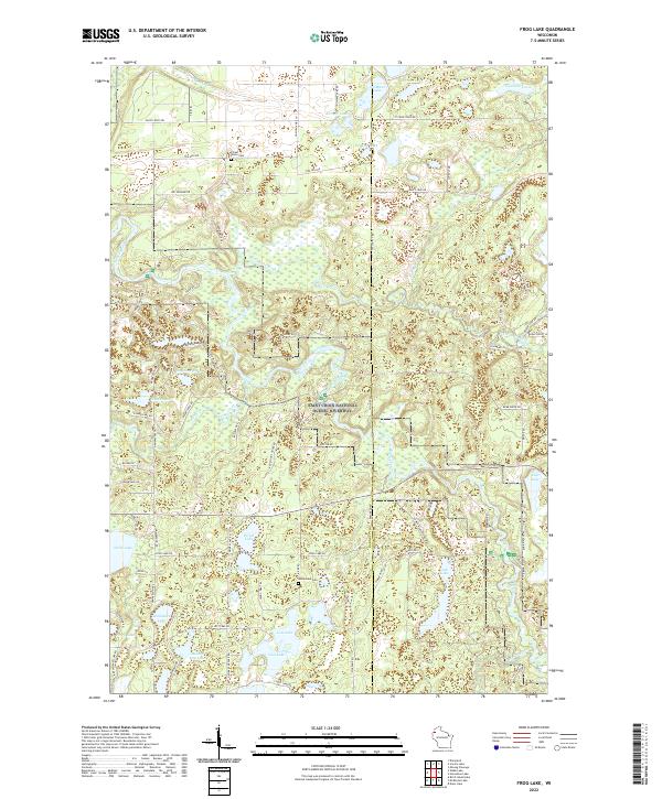 Frog Lake, WI — USGS 7.5-minute topo (2022)