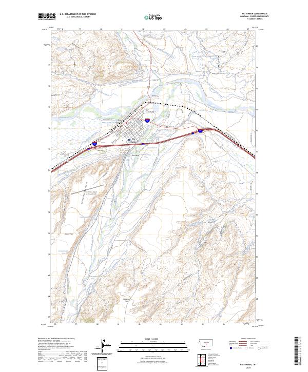 Big Timber, MT — USGS 7.5-minute topo (2024)