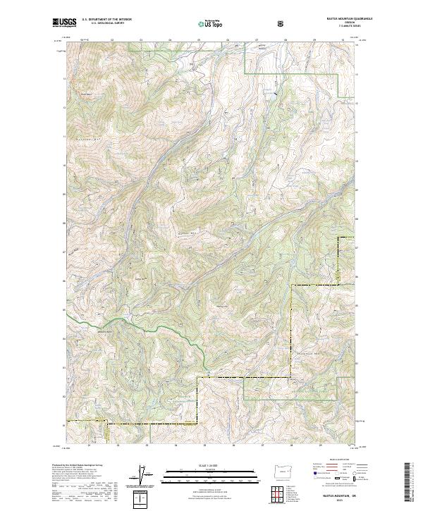 Rastus Mountain, OR — USGS 7.5-minute topo (2023)