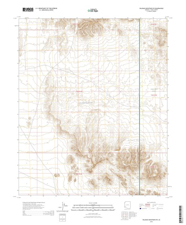 Palomas Mountains SW, AZ — USGS 7.5-minute topo (2026)