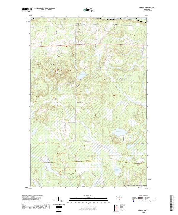 Martin Lake, MN — USGS 7.5-minute topo (2022)