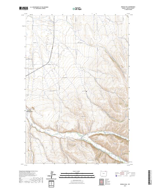 Bowlus Hill, OR — USGS 7.5-minute topo (2023)