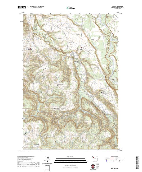 Redland, OR — USGS 7.5-minute topo (2023)