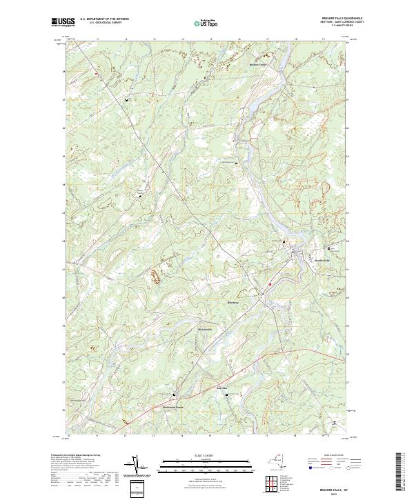 Brasher Falls, NY — USGS 7.5-minute topo (2023)