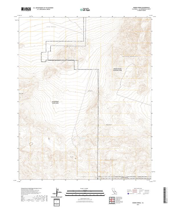 Hidden Spring, CA — USGS 7.5-minute topo (2021)