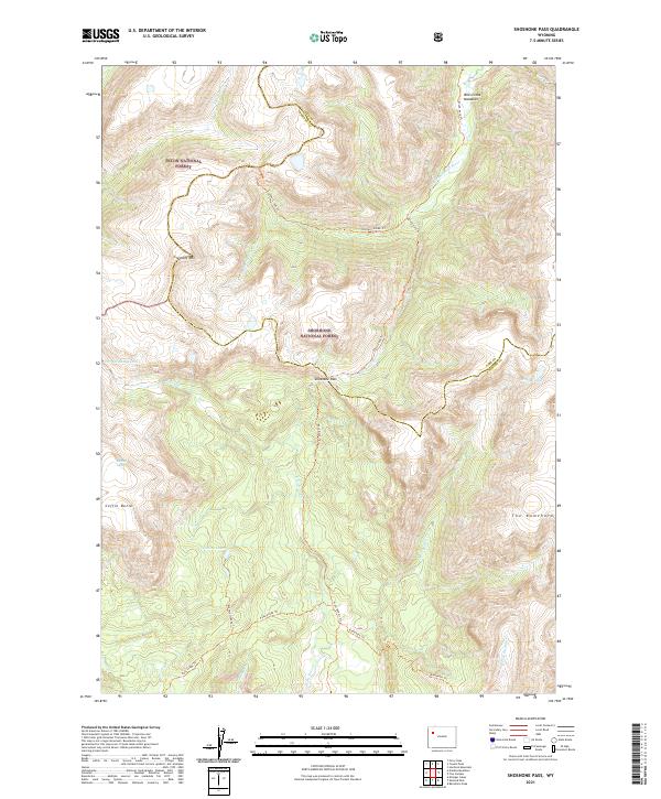 Shoshone Pass, WY — USGS 7.5-minute topo (2021)