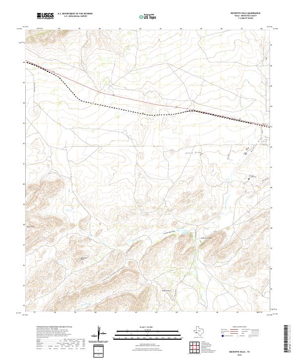 Beckwith Hills, TX — USGS 7.5-minute topo (2022)