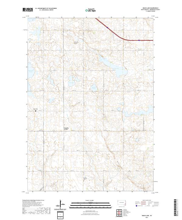 Grass Lake, SD — USGS 7.5-minute topo (2021)
