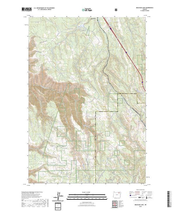Meacham Lake, OR — USGS 7.5-minute topo (2023)