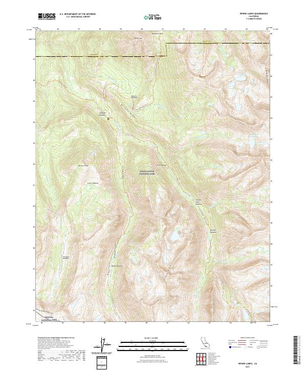 Sphinx Lakes, CA — USGS 7.5-minute topo (2021)