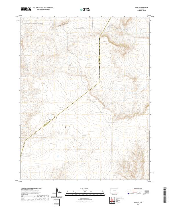 Pryor SE, CO — USGS 7.5-minute topo (2022)