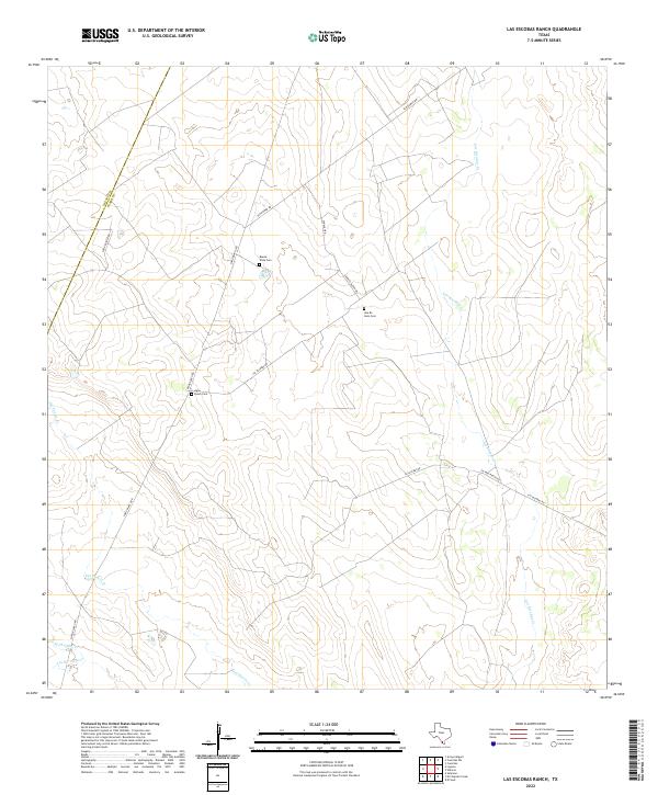 Las Escobas Ranch, TX — USGS 7.5-minute topo (2022)