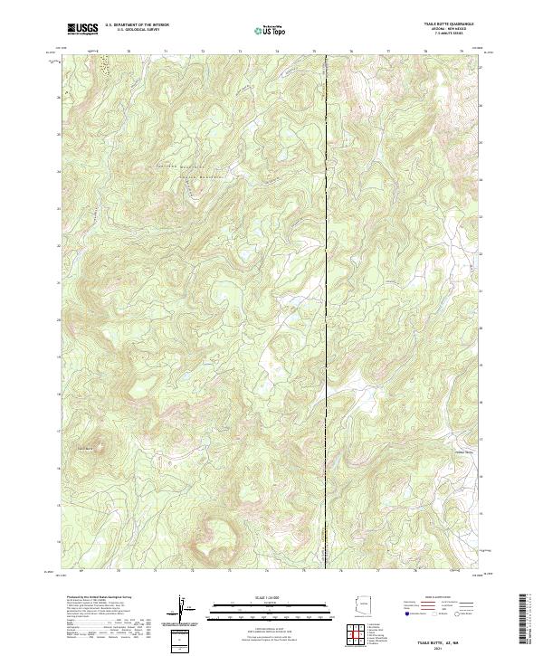 Tsaile Butte, AZ-NM — USGS 7.5-minute topo (2021)