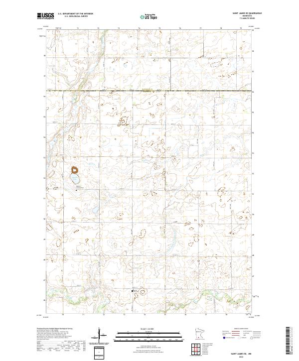 Saint James SE, MN — USGS 7.5-minute topo (2022)