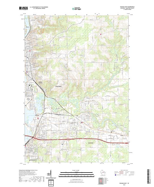 Wausau East, WI — USGS 7.5-minute topo (2022)