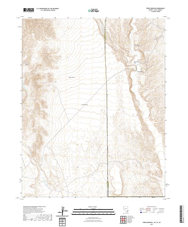 Terry Benches, NV-UT-AZ — USGS 7.5-minute topo (2021)