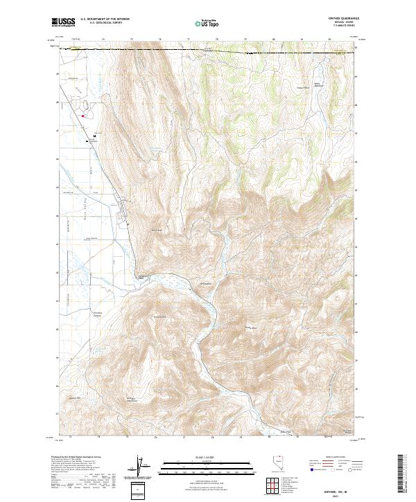 Owyhee, NV-ID — USGS 7.5-minute topo (2021)