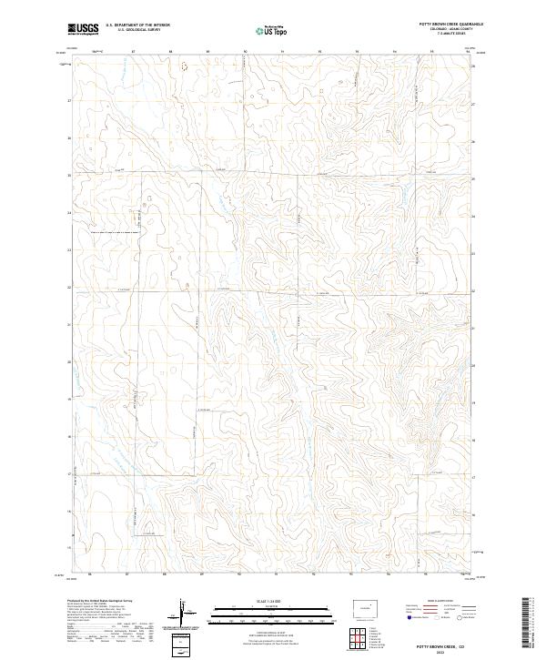 Potty Brown Creek, CO — USGS 7.5-minute topo (2022)